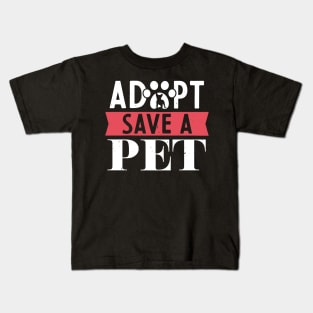 Adopt Save A Pet Cats, Dogs, Animals Rescue Kids T-Shirt